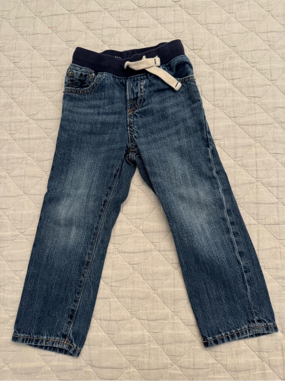 GAP Kids Navy Waistband Dark Blue Jeans with White Drawstring